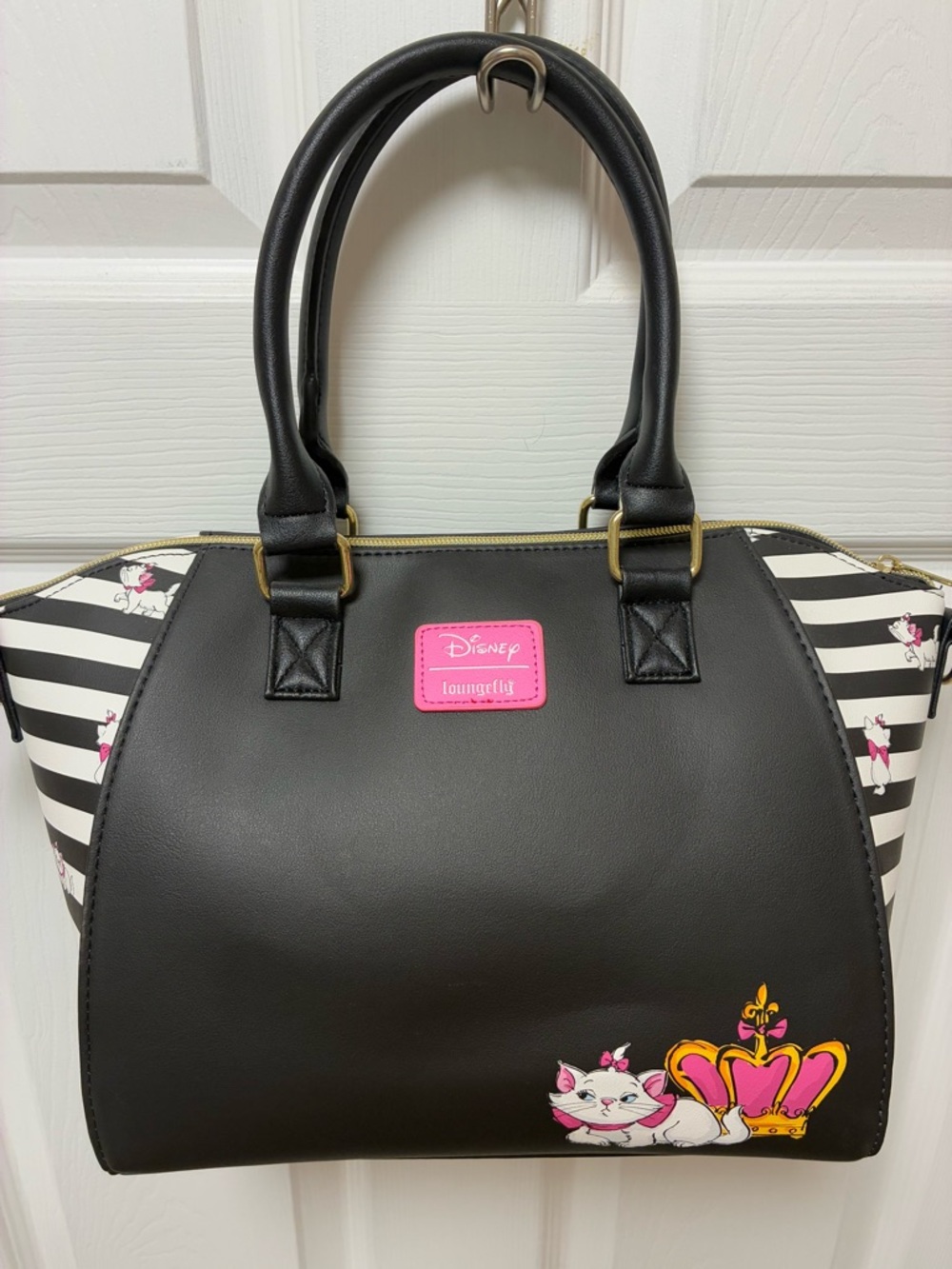 NWOT! Disney Loungefly Aristocats Marie "Because I'm a Lady" Striped Satchel - Picture 12 of 15